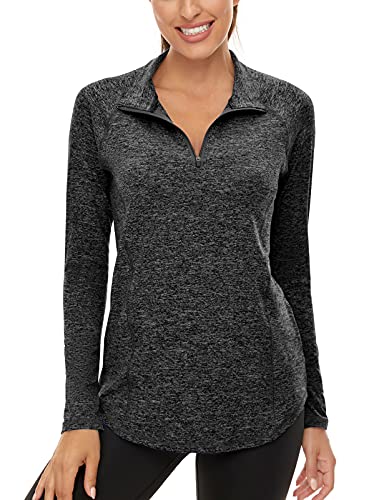 LURANEE Womens UPF 50+ Long Sleeve 1/4 Zip Pullover Athletic Hiking Running Workout Tops