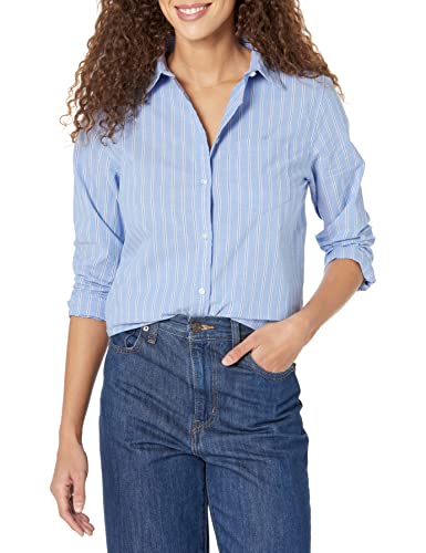 Amazon Essentials Women's Classic-Fit Long-Sleeve Button-Down Poplin Shirt