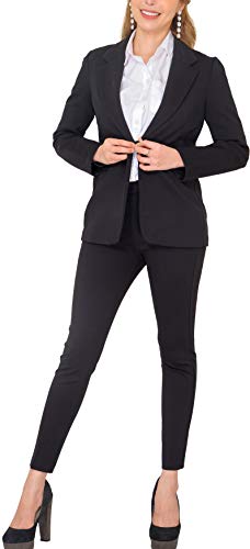 Marycrafts Women's Business Blazer Pant Suit Set for Work