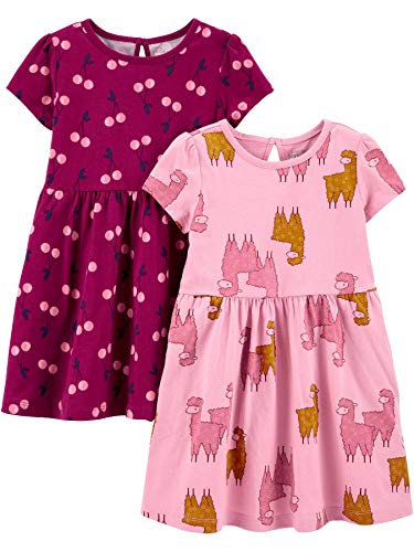 Simple Joys by Carter's Toddlers and Baby Girls' Short-Sleeve and Sleeveless Dress Sets, Pack of 2