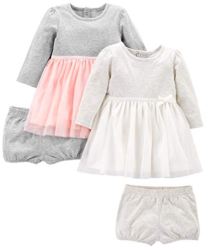 Simple Joys by Carter's Baby Girls' Long-Sleeve Dress Set with Bloomers, Pack of 2