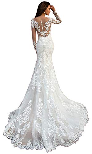 WaterDress Beach Wedding Dresses for Bride 2022 Long Sleeve Lace Boho Bridal Gowns for Women WDW001