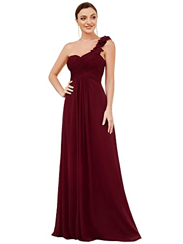 Ever-Pretty Flower One Shoulder Empire Waist Floor Length Bridesmaids Dress 09768