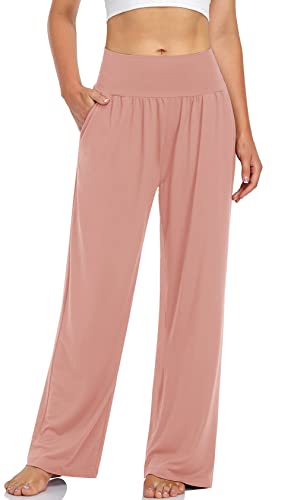 UEU Women's Casual Loose Wide Leg Cozy Pants Yoga Sweatpants Comfy High Waisted Sports Athletic Lounge Pants with Pockets