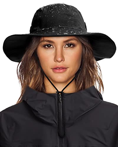 Womens Winter Waterproof Bucket Hat Warm Fleece Lined Rain Hat UPF50+ Mens Outdoor Adventure Research Hiking Safari Cap