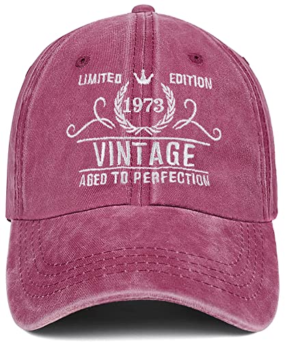 50th Birthday Gifts for Women Men Vintage 1973 Baseball Cap Ideas Gift Party Hats Parents Turning 50 Th