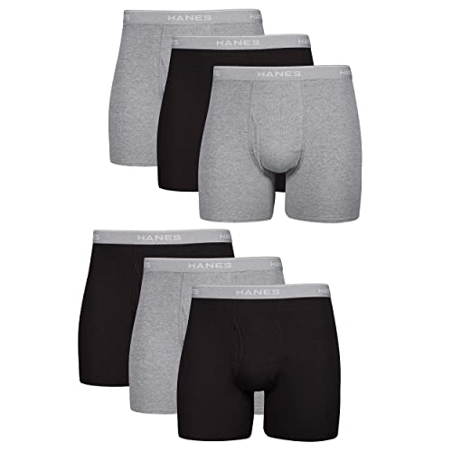 Hanes Boxer Briefs, Cool Dri Moisture-Wicking Underwear, Cotton No-Ride-up for Men, Multi-Packs Available