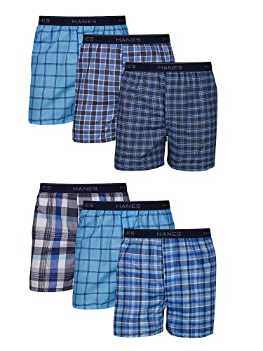 Hanes Mens Tagless Boxer With Exposed Waistband Multi-Packs