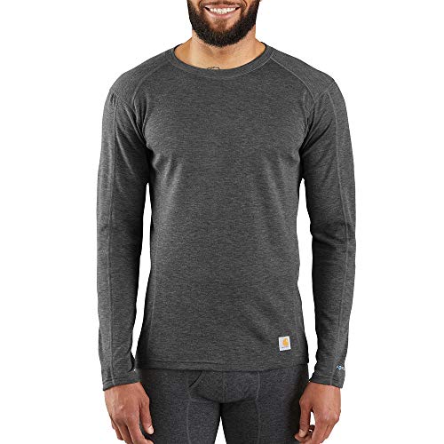 Carhartt Men's Force Midweight Synthetic-Wool Blend Base Layer Crewneck Pocket Top