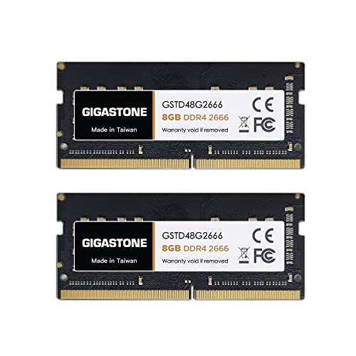 【DDR4 RAM】 Gigastone Laptop RAM 16GB (2x8GB) DDR4 16GB DDR4-2666MHz PC4-21300 CL19 1.2V 260 Pin Unbuffered Non ECC SODIMM for Notebook Laptop Memory Module (Laptop ONLY)