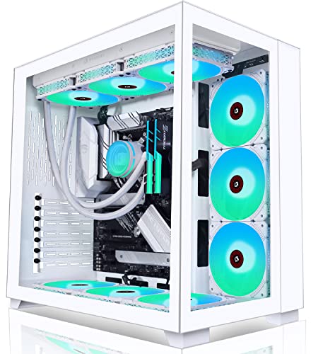 KEDIERS PC Case - ATX Tower Tempered Glass Gaming Computer Case with 9 ARGB Fans,C590