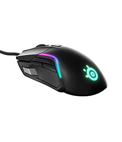 SteelSeries Rival 5 Gaming Mouse with PrismSync RGB Lighting and 9 Programmable Buttons – FPS, MOBA, MMO, Battle Royale – 18,000 CPI TrueMove Air Optical Sensor - Black