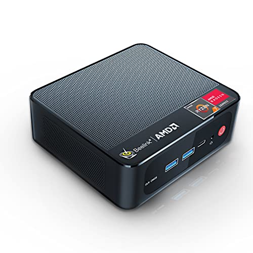 Beelink SER3 Mini PC,AMD Ryzen 7 3750H Processor,Mini Computer with 16G DDR4 RAM/500GB M.2 NVME 2280 SSD,4K FPS/Dual HDMI+Type-C/WiFi 5/BT4.0/Support Auto Power On