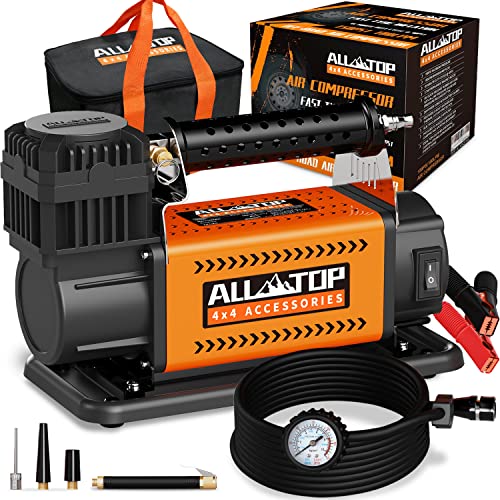 ALL-TOP Air Compressor Kit, 12V Portable Inflator 7.06CFM, Offroad Air Compressor for Truck Tires,Air Pump for Car Tire, Heavy Duty Air Compressor Max 150PSI for Jeep SUV 4x4 Vehicle RV Tire