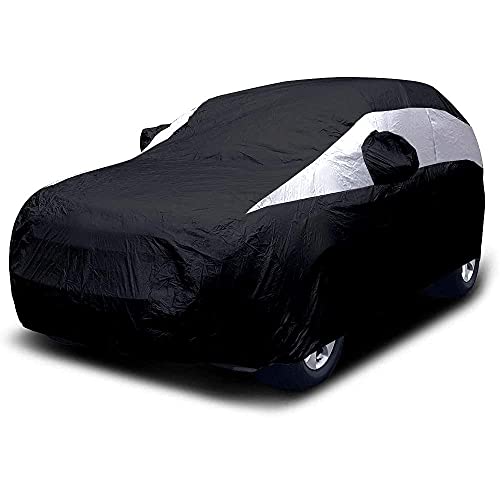 Titan Jet Black Poly 210T Car Cover for Mid-Size SUV 188-206