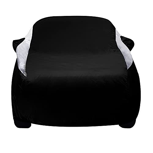 Titan Lightweight Mid-Size SUV Car Cover (Black Pearl) for Ford Explorer, Jeep Grand Cherokee, and More. Waterproof Cover Measures 206 Inches and Includes a Driver-Side Door Zipper.