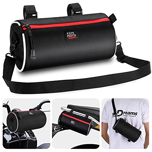 kemimoto Motorcycle Handlebar Bag Motorcycle Small Bag with Shoulder Strap Motorcycle Accessories Bag Motorcycle Barrel Bag Ruckus Bag Motorcycle Roll Bag For Mini Bike Touring Adventure UTV Scooter