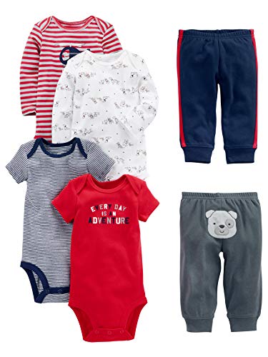 Simple Joys by Carter's Baby Boys' 6-Piece Bodysuits (Short and Long Sleeve) and Pants Set