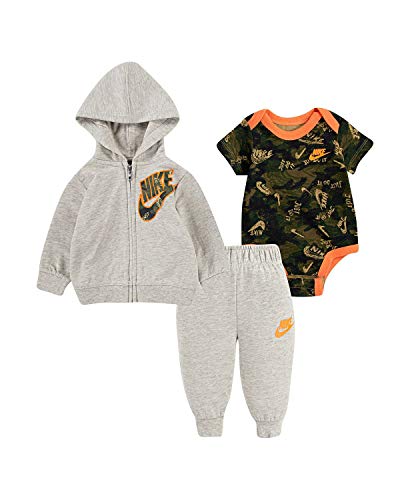 Nike Baby Boys Short Sleeve Bodysuit, Hoodie and Pants 3 Piece Set