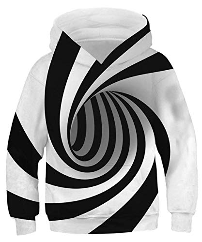 AIDEAONE Boys Girls 3D Print Casual Pullover Hoodies Hooded Sweatshirts Tops Blouse with Pocket Age 6-16