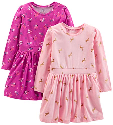 Simple Joys by Carter's Toddlers and Baby Girls' Long-Sleeve Dress Set, Pack of 2