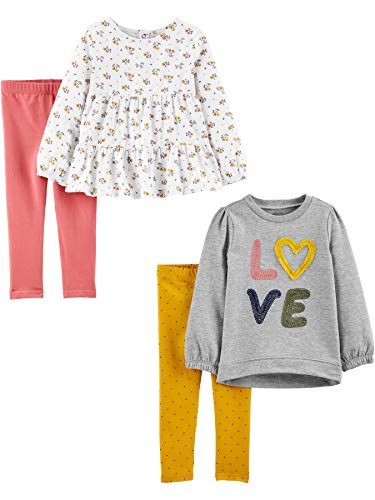 Simple Joys by Carter's Toddlers and Baby Girls' 4-Piece Long-Sleeve Shirts and Pants Playwear Set