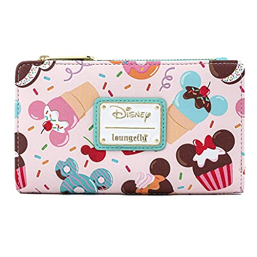 Loungefly x Disney Mickey and Minnie Mouse Sweet Treats Flap Wallet