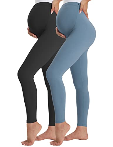 Buttergene Women's Maternity Leggings over the Belly Pregnancy Active Wear Workout Yoga Tights Pants