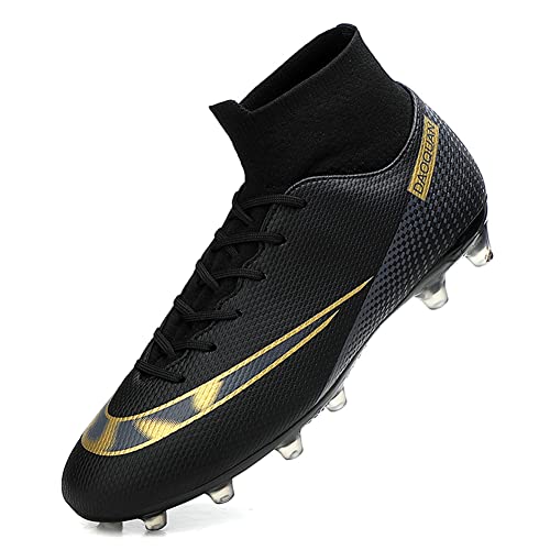 MFSH Unisex-Cleats Soccer Shoes for Big Boy Fg/ag High-top Spikes Football Shoes for Younth Professional Training Turf Indoor Ankle Boots Athletic Sneaker