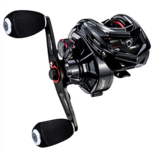 RUNCL Baitcasting Fishing Reel REMIEL, Baitcaster - Seamless Magnetic Brake System, 7.5:1 Gear Ratio, 10+1 Stainless Steel Ball Bearings, Sealed Drag, Lengthen Ergonomic Handle - Bass Fishing Reel