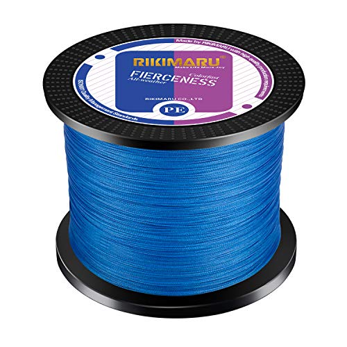 RIKIMARU Braided Fishing Line Abrasion Resistant Superline Zero Stretch&Low Memory Extra Thin Diameter 327-1094 Yds, 4-180LB