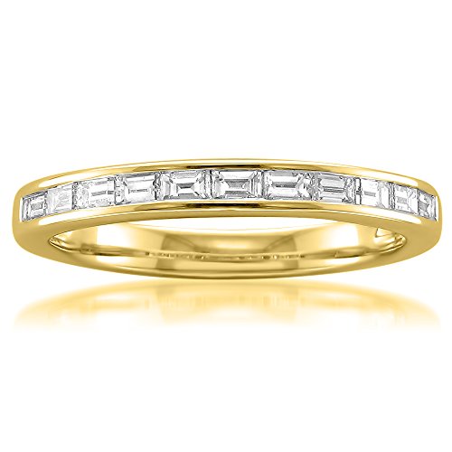 1/2 Carat Diamond, Channel-Set 14K Solid Gold Baguette Diamond Bridal Wedding Band (I-J, VS2-SI1) by La4ve Diamonds | Real Diamond Jewelry For Women |Gift Box Included (White,Yellow,Rose Gold)