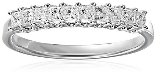 14k White Gold Princess-Cut Diamond Wedding Band (1/2cttw, H-I Color, I1-I2 Clarity)