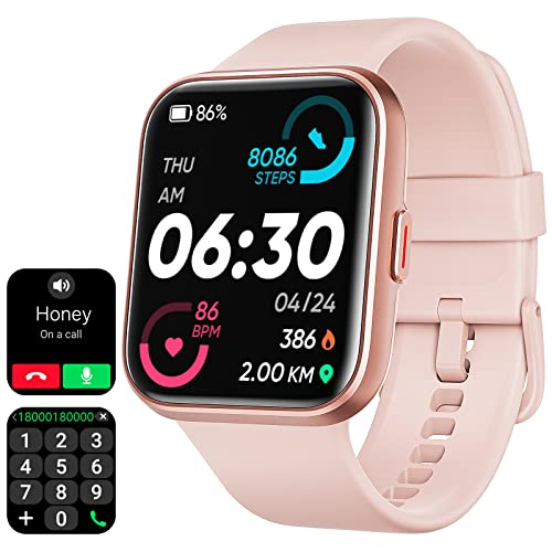 Smart Watches for Women[Call Receive/Dial] Fitness Watches for Women [Alexa Built-in]1.7'Touch Screen Fitness Tracker Heart Rate Blood Oxygen Sleep Monitor 60 Sports IP68 for iPhone Android Compatible