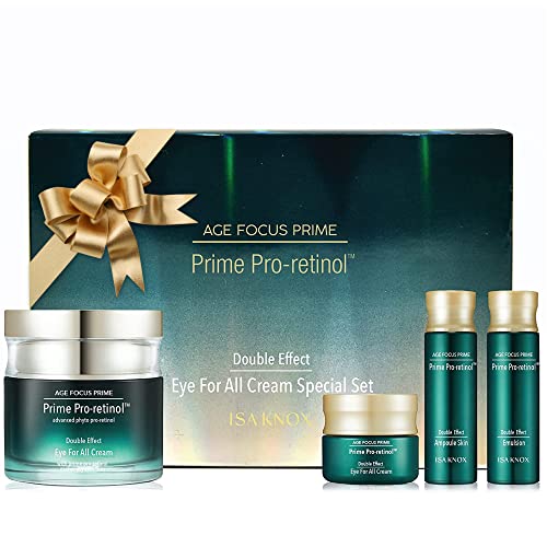 Isa Knox AGE FOCUS PRIME DOUBLE EFFECT EYE FOR ALL CREAM - Korean Skincare Gift Set, Lightweight but Rich Eye Cream for Smoother Looking Eyes, Smile Lines, and Neck Areas (100ml / 3.38 Fl Oz)