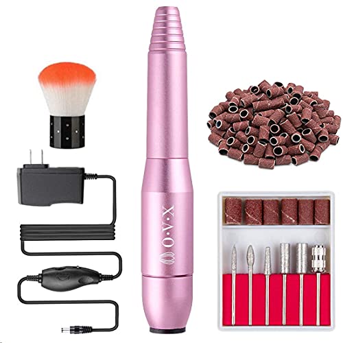 Portable Electric Nail Drill File Machine with Acrylic Nail Kit Set Professional 20000rpm Manicure Pedicure with Sanding Bands Brush for Nail Art Gel Nail Polish Tips Clippers