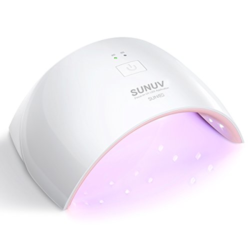 SUNUV UV LED Nail Lamp, Gel UV Light Nail Dryer for Gel Nail Polish Curing Lamp with Sensor 2 Timers SUN9C Pink Valentine Gift for Woman Girl