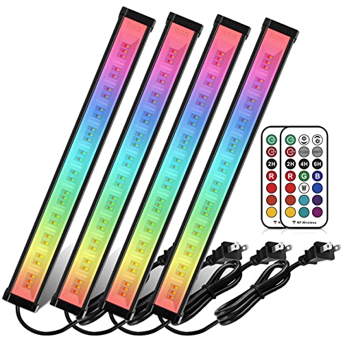 MEIKEE 42W RGB LED Wall Washer Light, 3350lm, IP66 Waterproof RGB Wash Light Bar with Remote, Timing Memory Dimmable Wall Flood Strip Light for Stage Party Wedding Decoration-4 Pack