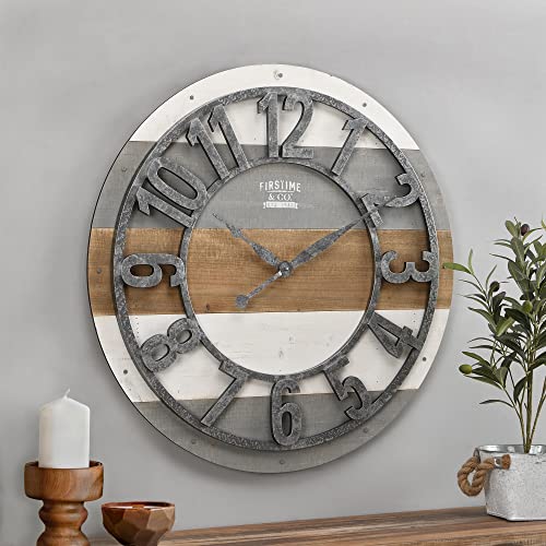 FirsTime & Co. Shabby Planks Wall Clock, 27