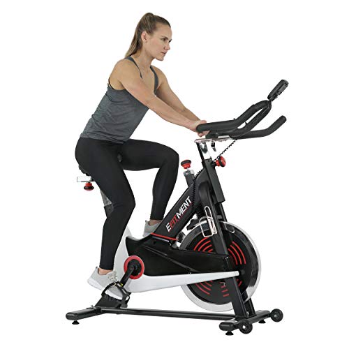 EFITMENT Indoor Cycle Bike, Magnetic Cycling Trainer Exercise with Belt Drive, LCD Monitor and Pulse Monitor