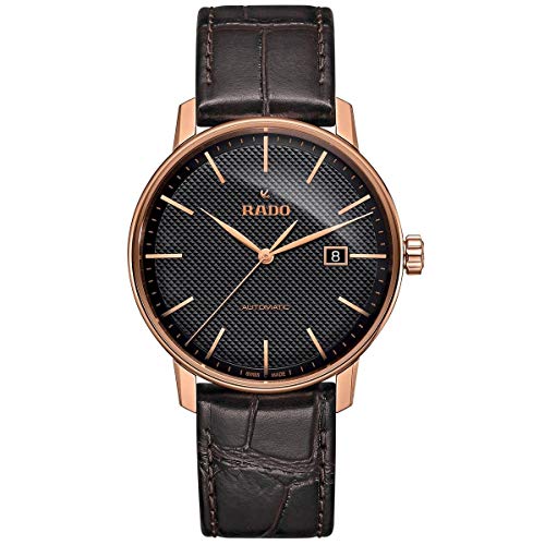 Rado Men's Coupole Classic 41mm Brown Leather Band Rose Gold Plated Case Automatic Analog Watch R22877165