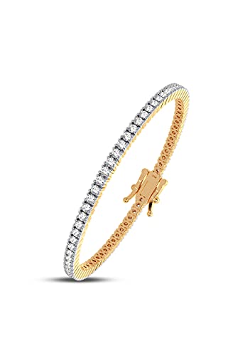 Femme Luxe Sara Diamond Tennis Bracelet for Women (4.00 Carats, G-H Color, I2 Clarity), 14K Gold Bracelets