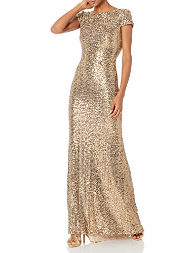 Badgley Mischka Women's Cowl Back Sequin Classic Gown