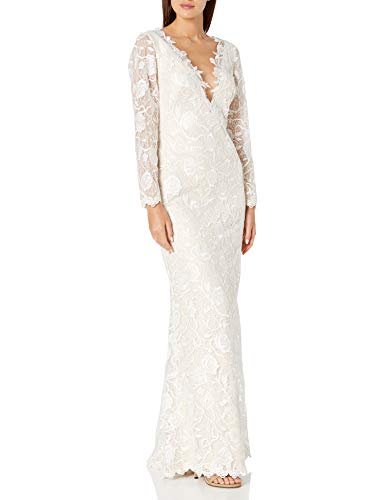 Tadashi Shoji Women's Long Sleeve Lace Bridal Gown