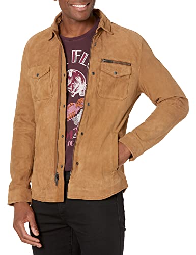 John Varvatos Star USA Men's Shilo Light Suede Shirt Jacket