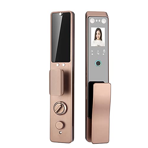 ZLXDP Smart 3D Face Recognition Door Lock Built in Rechargeable Lithium Battery Automatic Control Palm Print Lock for Home (Size : Only The Lock)