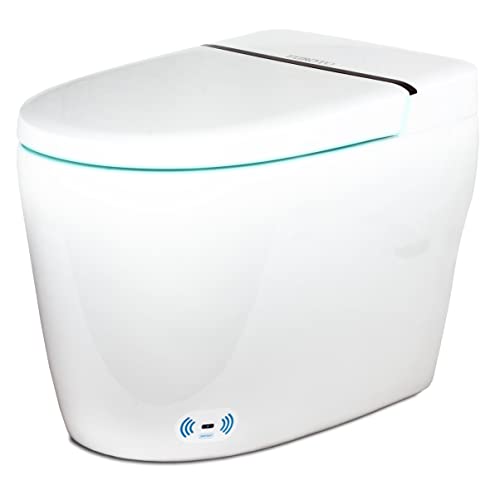 EUROTO Newest Luxury Smart Toilet, Tankless Elongated toilet with Dual Flush, Foot-Kick Lid Opening, Auto Open and Close Lid, Heated Seat, Warm Dryer, Adjustable Water Pressure and Temperature