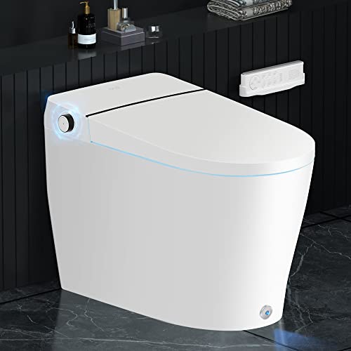 EPLO Smart Bidet Toilet with Tank Built in, Auto open/close,Heated Seat,Warm Water,Auto Flush,Nightlight,Remote Control,Elongated One Piece Electric Toilet for Bathrooms