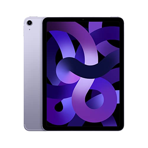 Apple iPad Air (5th Generation): with M1 chip, 10.9-inch Liquid Retina Display, 64GB, Wi-Fi 6 + 5G Cellular, 12MP front/12MP Back Camera, Touch ID, All-Day Battery Life – Purple