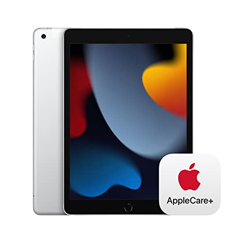 Apple 2021 10.2-inch iPad (Wi-Fi + Cellular, 64GB) - Silver with AppleCare+ (2 Years)